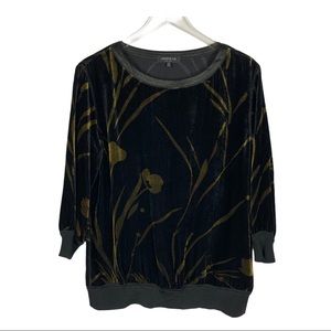 LAFAYETTE 148 VELOUR RIBBED TUNIC BLOUSE